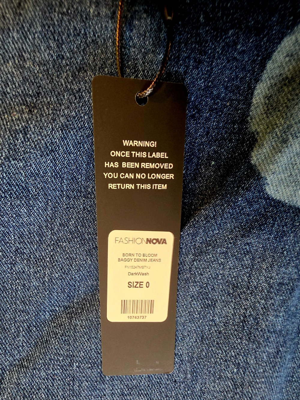 Fashion Nova Women's Dark Blue Floral Bleach-Effect Jeans - Picture 4 of 5